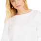 Blusa feminina Charter Club com mangas dobradas e mistura de linho, rosa, tamanho GG