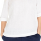 Blusa feminina Charter Club com mangas dobradas e mistura de linho, rosa, tamanho GG