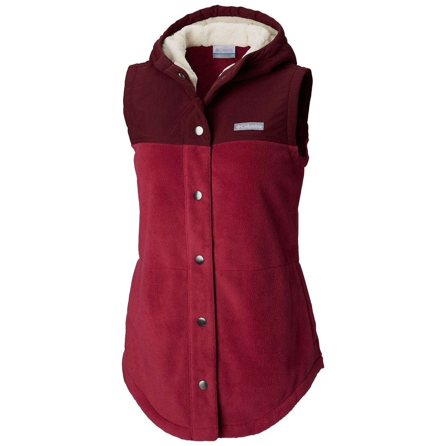 Columbia Benton Springs Overlay Fleece Colete Feminino Roxo Tamanho P