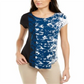 Camiseta Alfani Feminina Python Flank Azul-petróleo Estampada Tamanho P