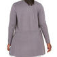 Cardigan longo com costura na cintura e comprimento plus size Anne Klein feminino cinza tamanho 2X