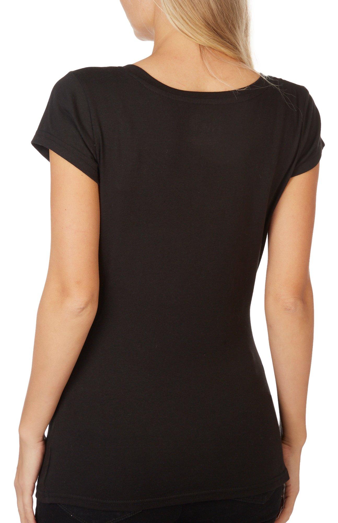 Blusa lisa de malha elástica macia com decote em V Aveto feminina, tamanho X-G