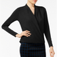 Blusa de malha feminina Alfani Ls preta tamanho grande
