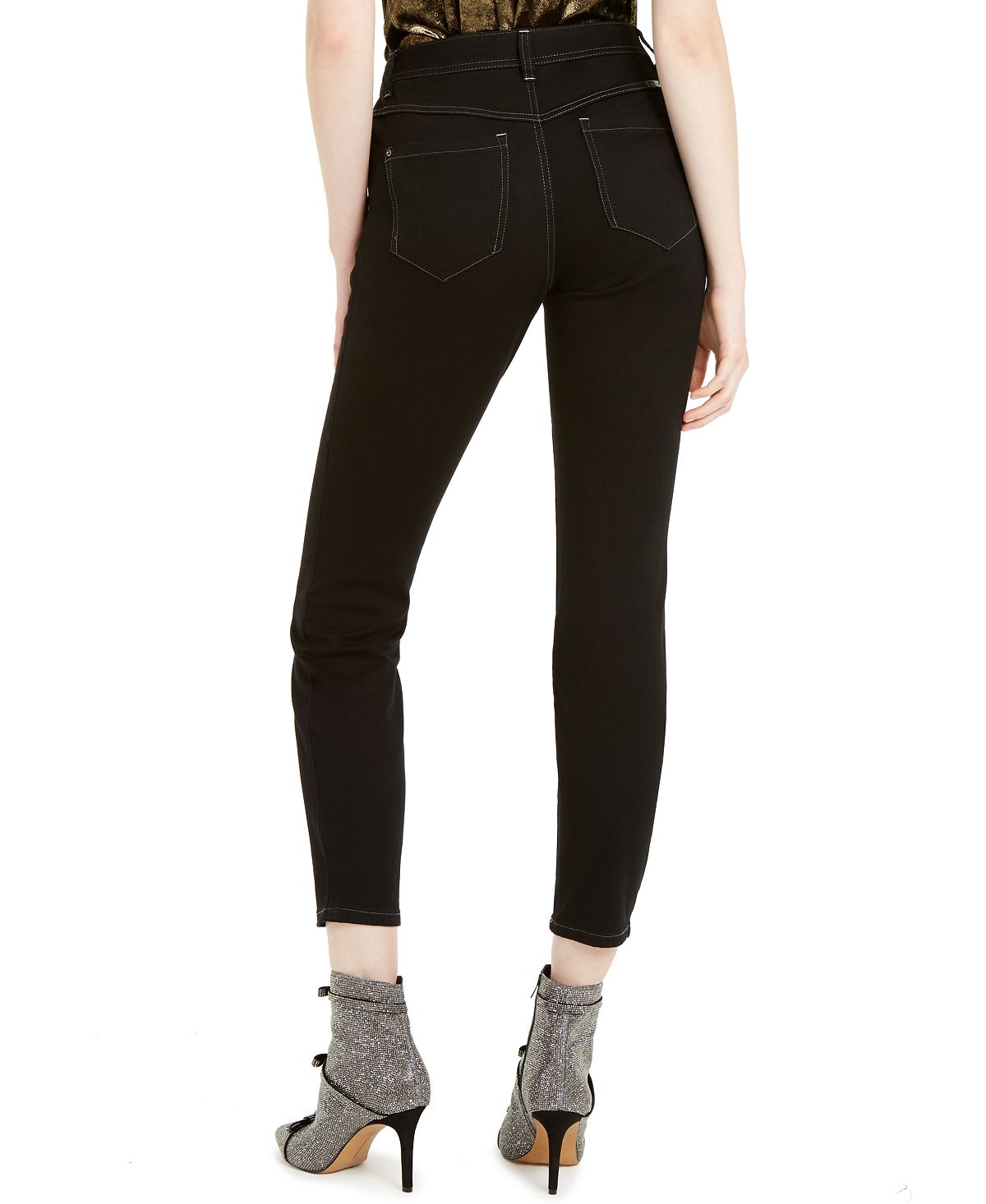 Calça jeans skinny feminina INC International Concepts, preta, tamanho 14, pequena