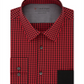Camisa social masculina Calvin Klein Extra Slim Fit Performance Stretch com regulagem de temperatura e xadrez, vermelha, tamanho G