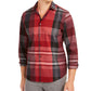 Camisa xadrez masculina Alfani Classic Fit vermelha tamanho pequeno