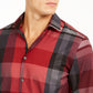 Camisa xadrez masculina Alfani Classic Fit vermelha tamanho pequeno