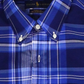 Camisa xadrez elástica Ralph Lauren Classic Fit Masculina Azul Tamanho Médio