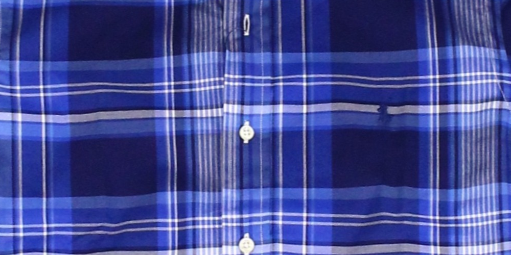 Camisa xadrez elástica Ralph Lauren Classic Fit Masculina Azul Tamanho Médio