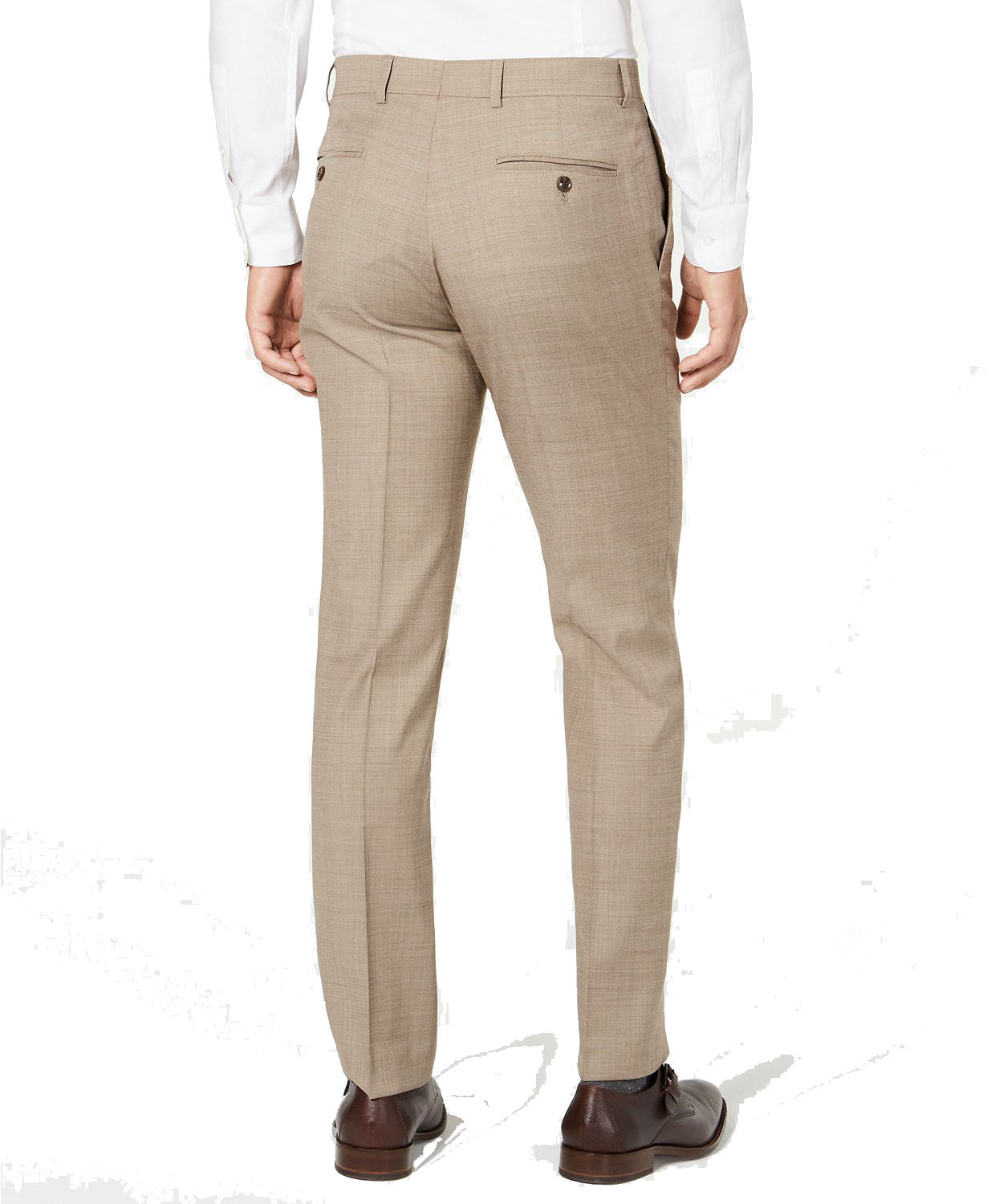 Tommy Hilfiger Masculino Modern Fit THFlex Stretch Tan Sharkskin Terno Calça Separada Marrom Tamanho 34X34