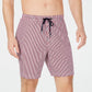 Calção de banho listrado americano masculino Club Room, vermelho, tamanho XX-G