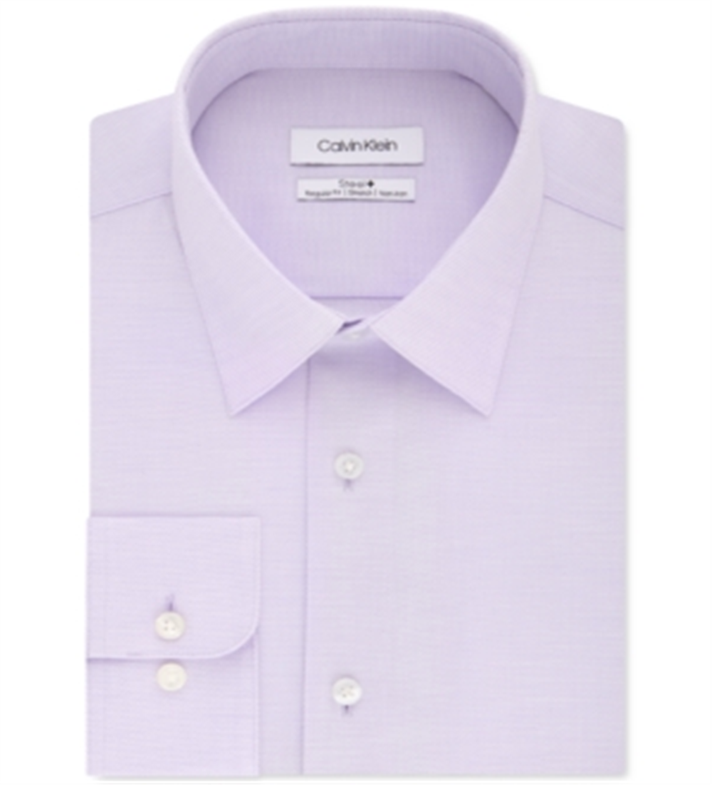 Camisa social Calvin Klein masculina Steel Classic Regular Stretch Performance, tamanho cinza, tamanho 14,5 x 32-33
