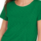 Camiseta feminina franzida INC International Concepts, verde, tamanho X-S