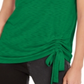 Camiseta feminina franzida INC International Concepts, verde, tamanho X-S