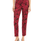 Calça Alfani Feminina Hollywood Waist Jacquard Slim Rosa Tamanho 2