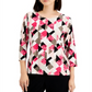 Blusa feminina estampada em jacquard, rosa, tamanho grande, coleção JM