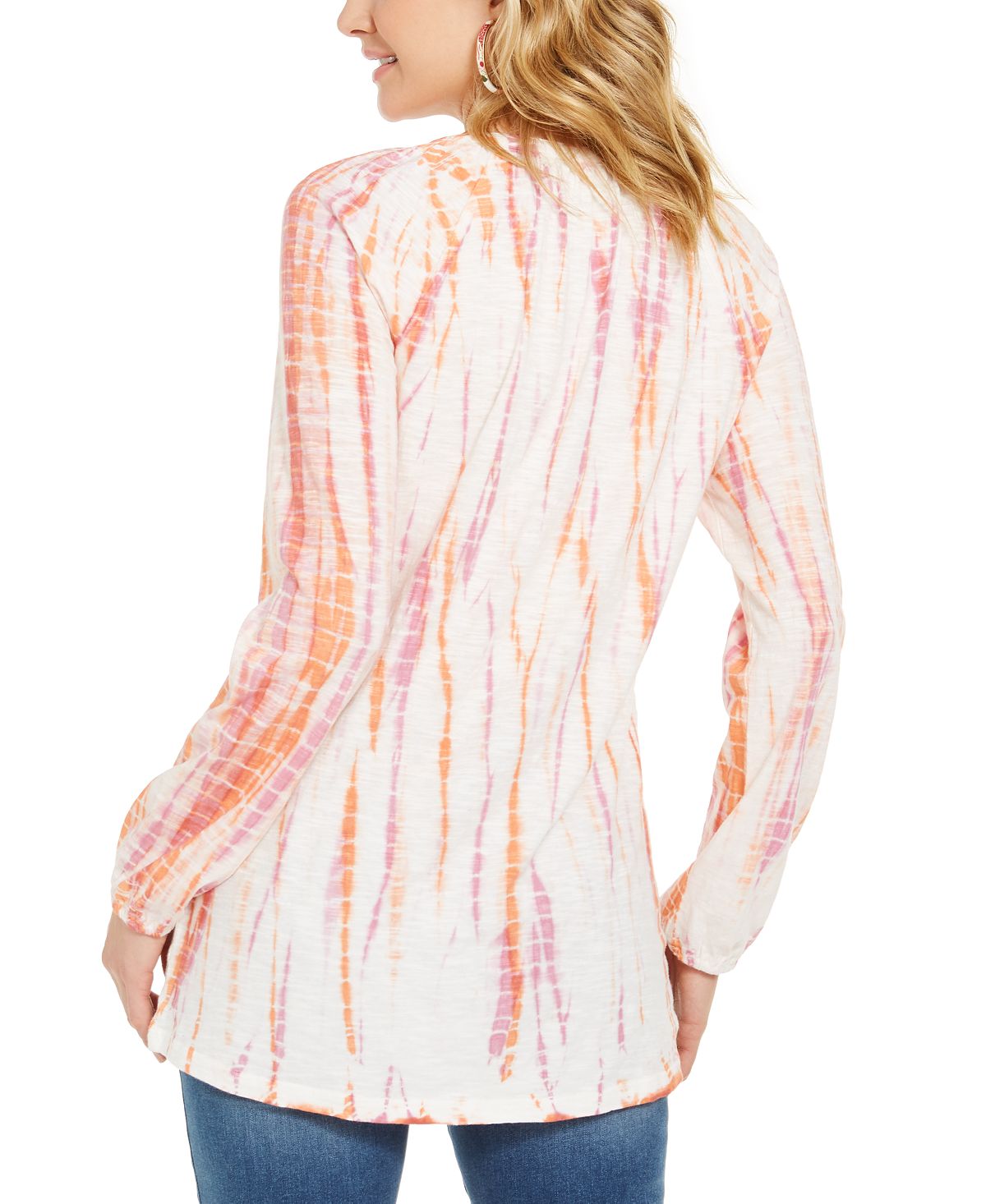 Blusa estilo camponesa tie-dye feminina estilo &amp; co laranja tamanho extrapequeno