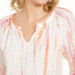 Blusa estilo camponesa tie-dye feminina estilo &amp; co laranja tamanho extrapequeno