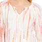 Blusa estilo camponesa tie-dye feminina estilo &amp; co laranja tamanho extrapequeno