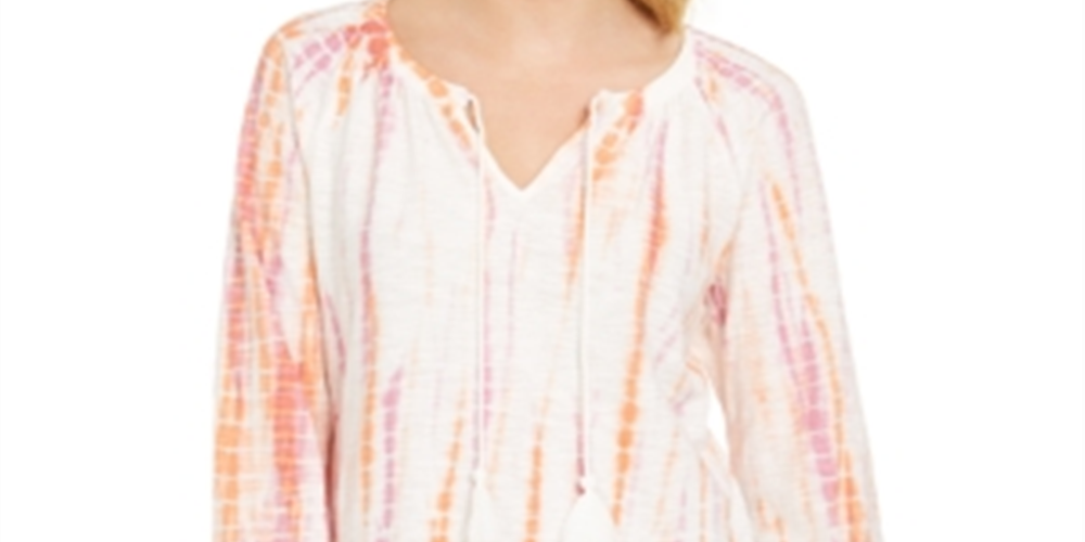 Blusa estilo camponesa tie-dye feminina estilo &amp; co laranja tamanho extrapequeno
