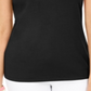 Karen Scott Top Feminino de Algodão com Gola Enfeitada, Preto, Tamanho XXG