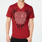 Camiseta masculina com strass e leão da INC International Concepts, vermelha, tamanho XX-G