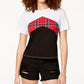 Camiseta listrada Chevron com blocos de cores Ultra Flirt Junior, rosa, tamanho médio
