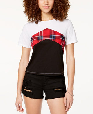 Camiseta listrada Chevron com blocos de cores Ultra Flirt Junior, rosa, tamanho médio