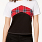 Camiseta listrada Chevron com blocos de cores Ultra Flirt Junior, rosa, tamanho médio