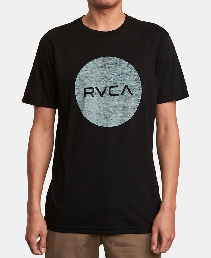 Camiseta masculina RVCA de algodão com gola redonda e logotipo, preta, tamanho pequeno