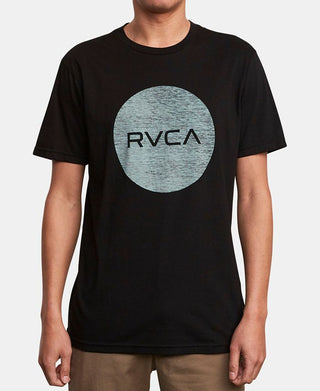 Camiseta masculina RVCA de algodão com gola redonda e logotipo, preta, tamanho pequeno