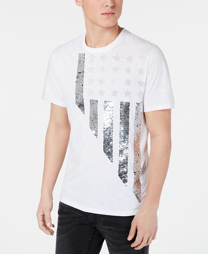 Camisa casual masculina INC de manga curta, ajuste clássico, branca, tamanho médio