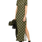 Vestido longo de manga curta Michael Kors feminino verde tamanho extragrande