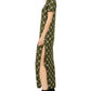 Vestido longo de manga curta Michael Kors feminino verde tamanho extragrande