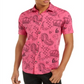 Camisa masculina Edgar Graffiti Regular Fit com botões, rosa, tamanho G, da INC International Concepts