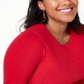 Suéter de cashmere com gola redonda feminino Charter Club, vermelho, tamanho 1X