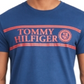 Camiseta masculina Tommy Hilfiger de algodão com logotipo gráfico, azul, tamanho GG