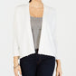 Cardigan feminino de malha texturizada aberto Charter Club, tamanho pequeno, branco