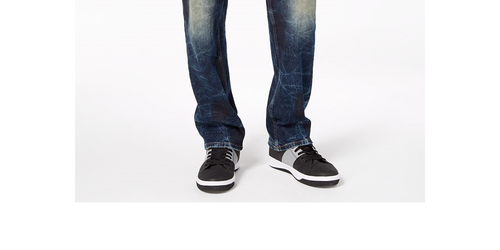 Calça jeans masculina Sean John Hamilton Denim cintura média perna reta azul tamanho 40x32