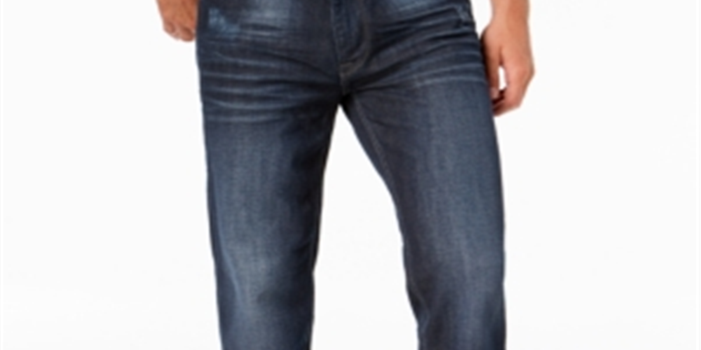 Calça jeans masculina Sean John Hamilton Denim cintura média perna reta azul tamanho 40x32