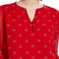 Top feminino estampado com decote dividido e manga sino Charter Club, vermelho, tamanho pequeno G