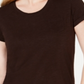 Camiseta feminina de algodão com gola redonda Style &amp; Co, marrom, tamanho X-S