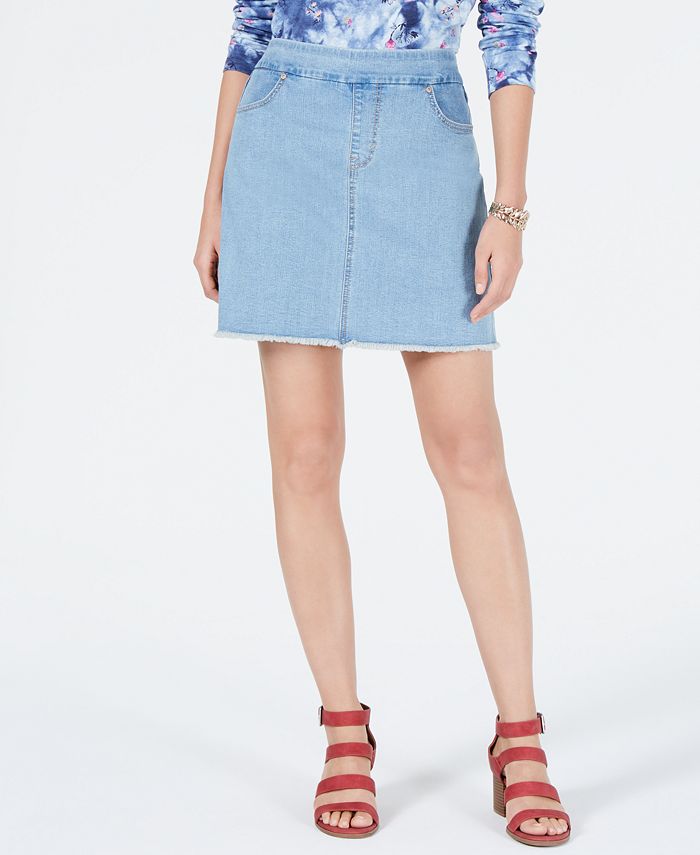 Saia feminina estilo &amp; co com bainha desfiada, azul, tamanho pequeno P