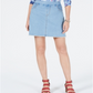 Saia feminina estilo &amp; co com bainha desfiada, azul, tamanho pequeno P
