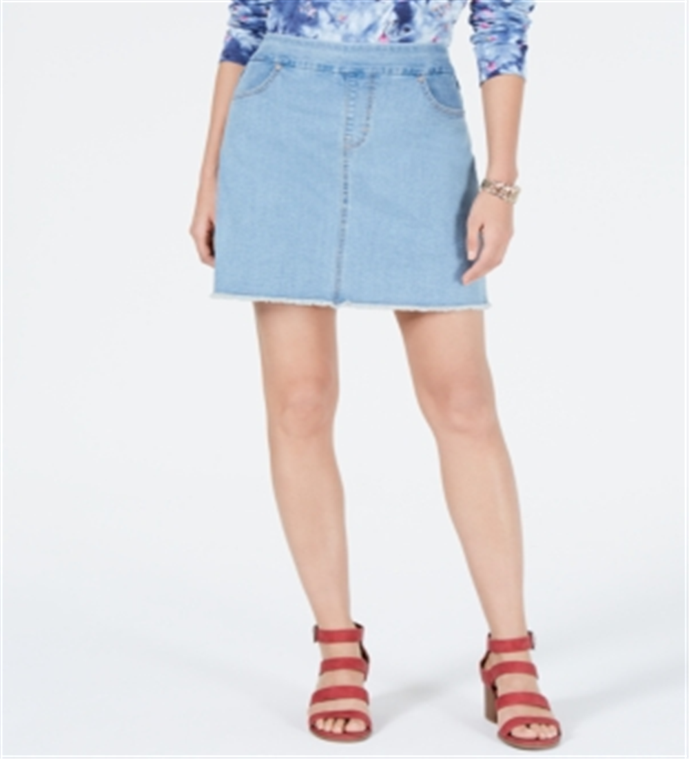 Saia feminina estilo &amp; co com bainha desfiada, azul, tamanho pequeno P