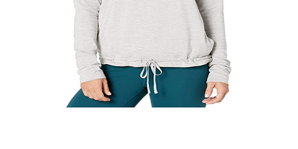 Top de treino de ioga com gola funil Nike feminino cinza claro, tamanho pequeno