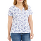 Karen Scott Top Henley Estampado Feminino Roxo Tamanho Médio