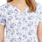 Karen Scott Top Henley Estampado Feminino Roxo Tamanho Médio