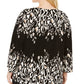 Top estampado plus size feminino JM Collection, preto, tamanho 3X