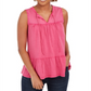Blusa camponesa sem mangas de algodão estilo &amp; co feminina, rosa, tamanho extrapequeno